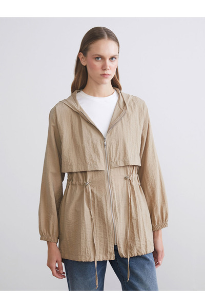 LC Waikiki Classic Beige Hooded Women's Jacket