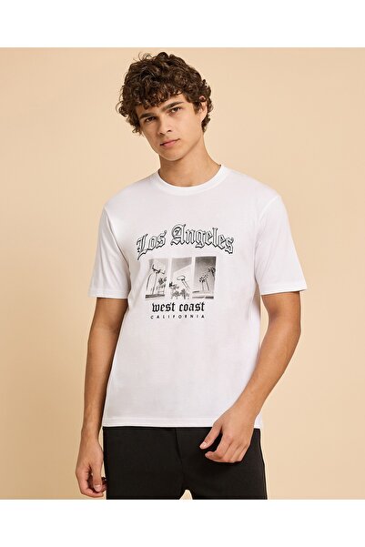 R&B Printed T-Shirt With Crew Neck And Short Sleeves