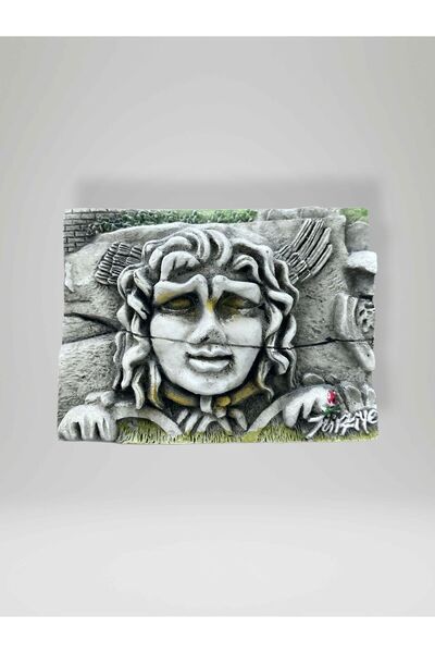 Mundy Medusa Figürlü 3D Taş Görünümlü Dekoratif Polyester Magnet Buzdolabı Süsü – Türkiye / Didim Hediye