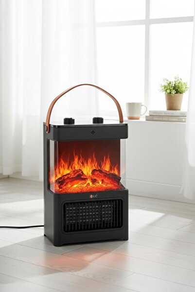 Generic 2000W Electric Heater with 3D Flame Atmosphere Light, AdjustableTemperature, 60cm Wide Air