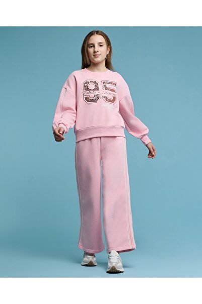 R&B Pink Girl's Sequined Sweatsuit Set
