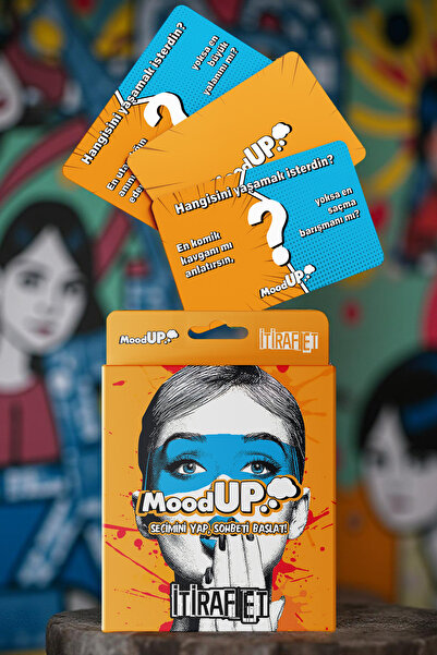 MoodUP İtiraf Et Kart Oyunu Yetişkinler ve Arkadaş Grupları İçin Eğlenceli Soru Görev Kartları
