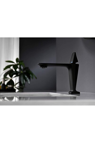 OEM Μπαταρία νιπτήρα Alan κοντή, ματ μαύρη (87808S-B)