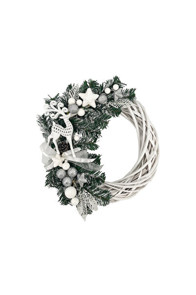 Christmas Magic Rattan Wreath White 30cm