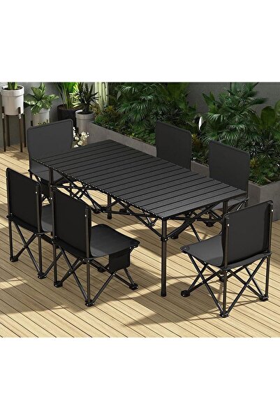 Türkiye Folding Picnic Table 95cm with 4 Chairs - Portable Camping Table & Chairs Set