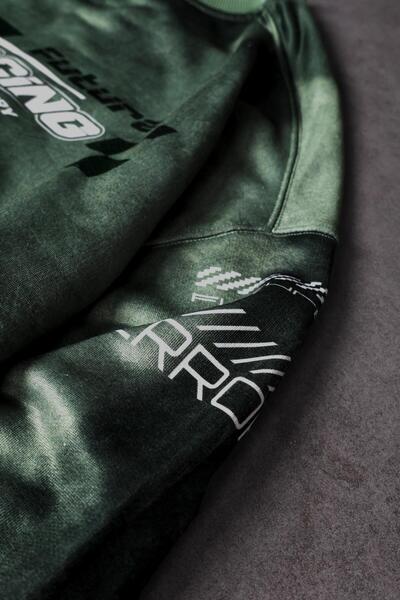 Slatra Ανδρικό φούτερ Green Future Racing με τύπωμα oversized