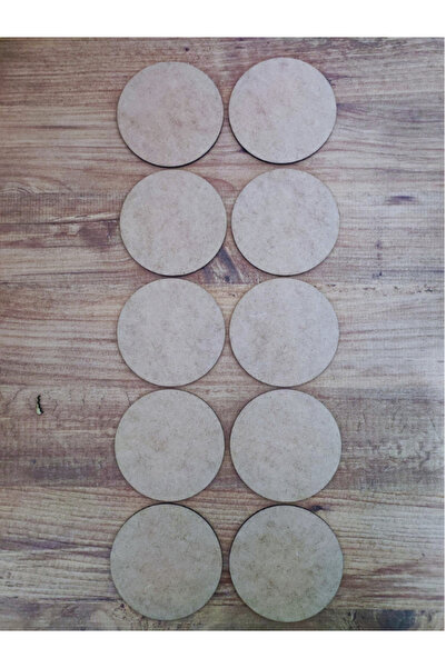 Miracix 10 Pieces Wooden Discs 10 cm Diameter Raw Mdf 3 mm Laser Cut Round