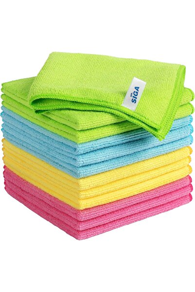 MR.SIGA Microfiber Cleaning Cloth, Pack of 12, Size: 12.6" x 12.6"