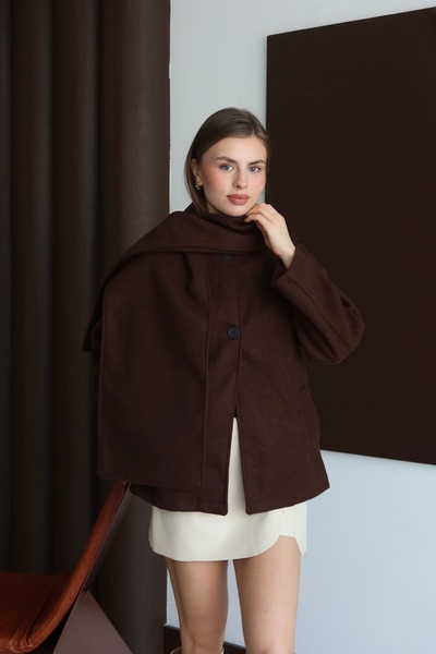 BY SE'MAS WEAR Premium Atkılı Yün Kaşe Çift Düğmeli Kaşe Kaban