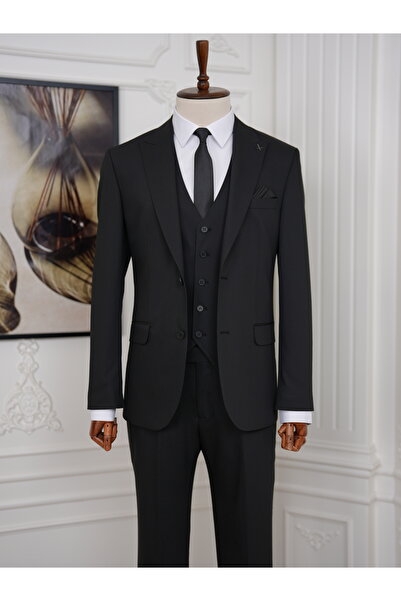 LONATOLİA Men's Italian Style S Slim Fit Pointed Collar Italian Style Ye Vest...