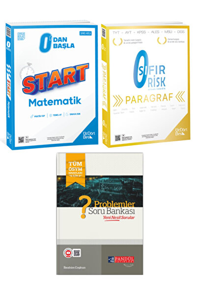 Üç Dört Beş Yayıncılık 0'dan Başla Start Matematik+ Sıfır Risk Paragraf+ Pand...