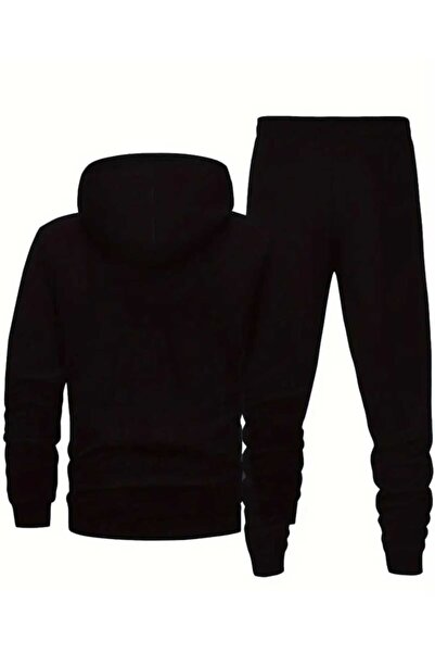 tkn your style Men's Geometric Bottom Top Set Fashion Print Design Trend Hooded Sweatshirt