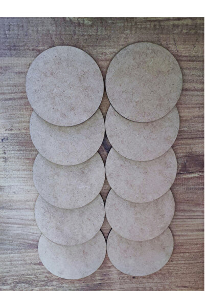 Miracix 10 Pieces Wooden Discs 8 cm Diameter Raw Mdf 3 mm Laser Cut Round