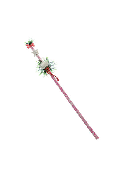 GiftExpress Set of 5 Pink Sticks with Angel – Handmade Santa Claus Sticks, Customizable, 60 cm