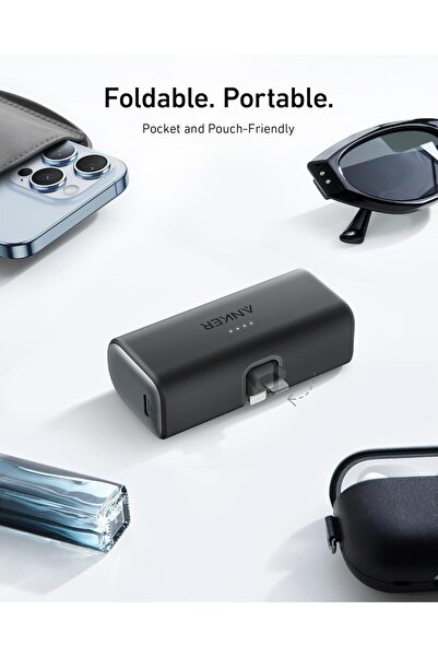 Generic Anker 621 Power Bank 5,000mAh with Built-in Lightning Connector (12W) - Black