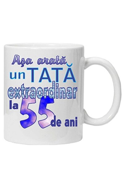 CRD PRINT Personalized ceramic mug "This is what an extraordinary dad looks like" - 55 years - 330 ml