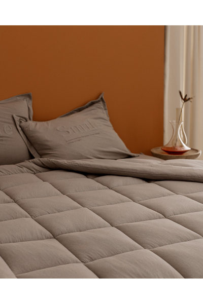 Madame Coco Bobigny Single Cotton Supersoft Comforter Set - Light Gray