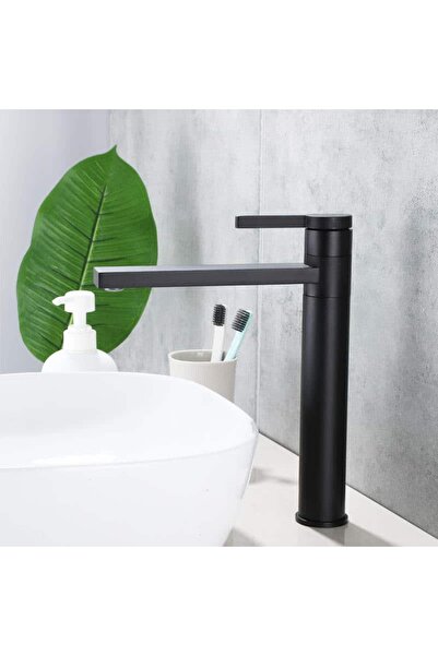 OEM Tias basin faucet, deck-mounted, high, matte black, code 84018H-B