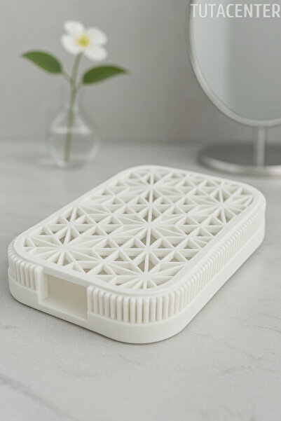 TUTACENTER Modern Soap Dish Stand with Japanese Kumiko Design