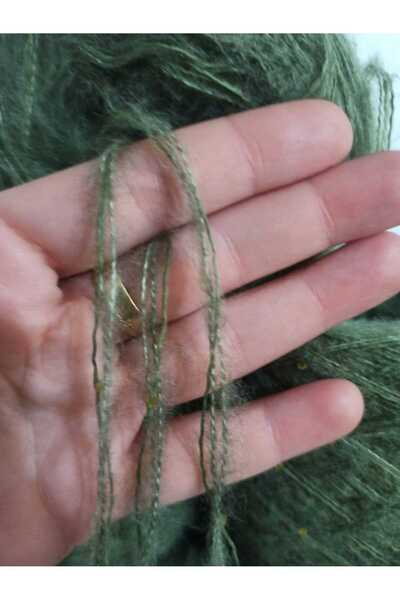 İPEK YÜN İPLİK DÜNYASI Angora Knitting Yarn 2 Ply (Khaki) Cotton Flake (Khaki) Blend 100Gr