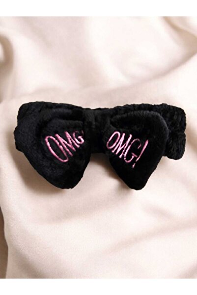 diclecollection Women's Black Omg Plush Hair Bandana Crown Accessory Gift Stylish