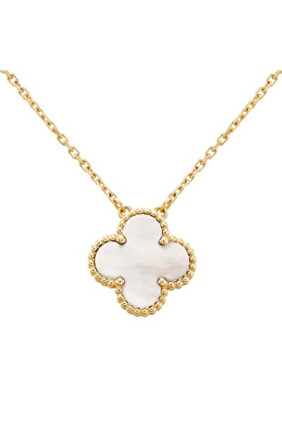 Unika Colier trifoi din sidef auriu