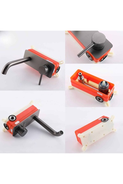 OEM Built-in round washbasin faucet, matte black, code 8036