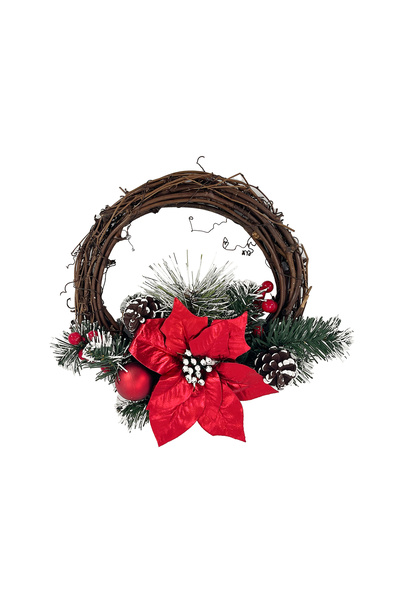 Christmas Magic إكليل من الروطان أحمر 25 سم