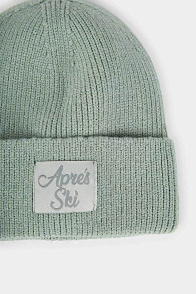 DeFacto F3156Axtr19 Turquoise Women's Woven Label Knitwear Beanie