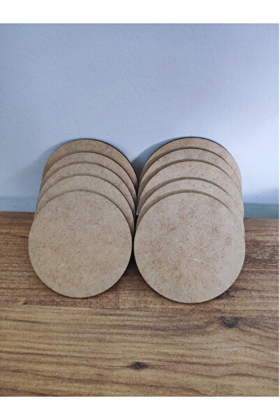 Miracix 10 Pieces Wooden Discs 8 cm Diameter Raw Mdf 3 mm Laser Cut Round