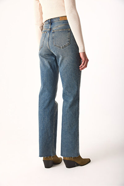 VENA Women's Wanda Dirty Dark Blue Wide Leg Jean Pants - Dirty Dark Blue