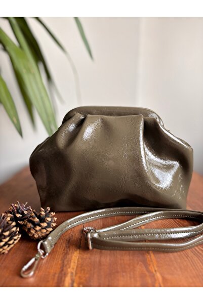 GUELES Trend Women's Medium Size Shiny Soft Leather Hand and Shoulder Bag