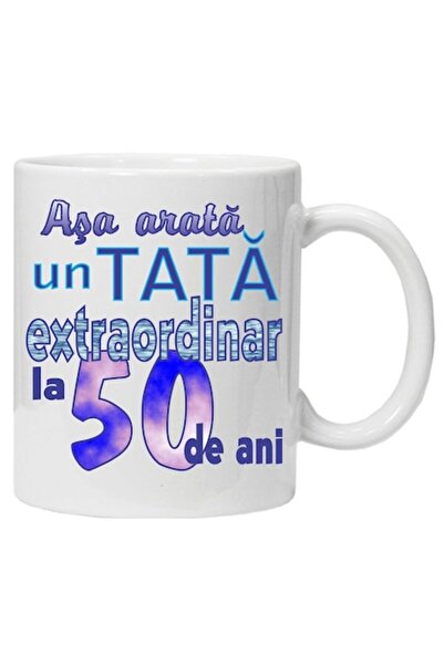 CRD PRINT Personalized mug 'This is what an extraordinary dad looks like', 50 years, White, Ceramic, 330 ml