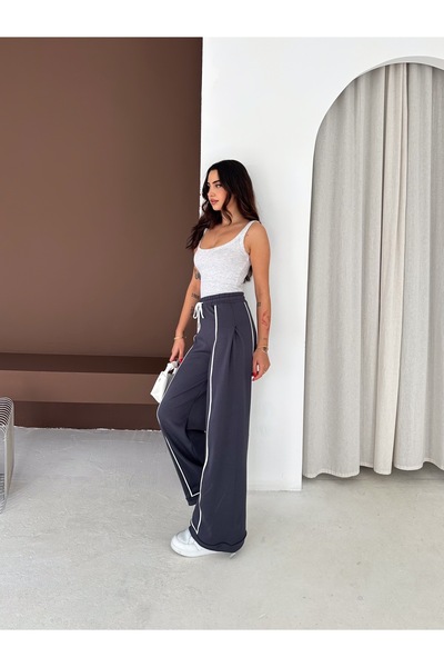 winmoda Pantaloni de trening MODAL CU BĂIȚĂ LA PANTOFI CU PLIURI PE LATERAL - 6236