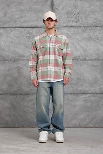 NOMARC Mint Green Nmrc Checked Shirt with Pockets