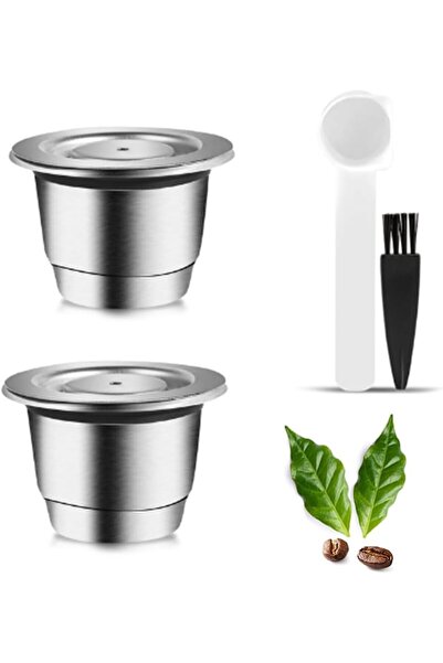 AZONEE عبوة من كبسولتين من الفولاذ المقاوم للصدأ قابلة لإعادة التعبئة لآلات ن...