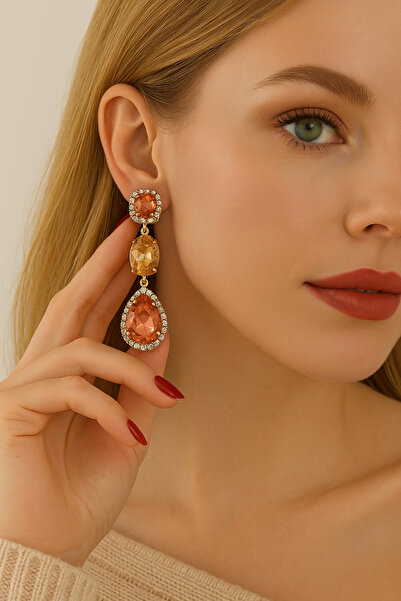 sezon accessories Işıltılı Taşlı Abiye Küpe