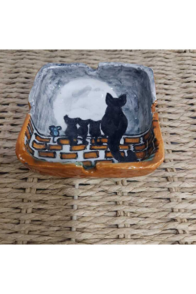 esdekor Small handmade ceramic ashtray 10x10