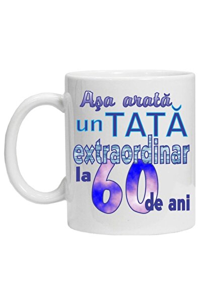 CRD PRINT Personalized Ceramic Mug "This Is What an Extraordinary Dad Looks Like", 60 Years, 330 ml