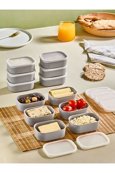 Saint Belisama Concept Ada Gri 12-Piece Storage Container Set - Breakfast Snack Container Storage with Leak-Proof Lids