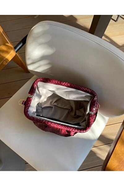 MyleeButik Clutch Örgü Detaylı El,Omuz ve Çapraz Çanta