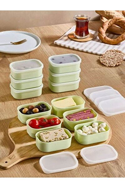Saint Belisama Concept Ada Yeşil 12-Piece Storage Container Set - Breakfast Snack Container Storage with Leak-Proof Lids