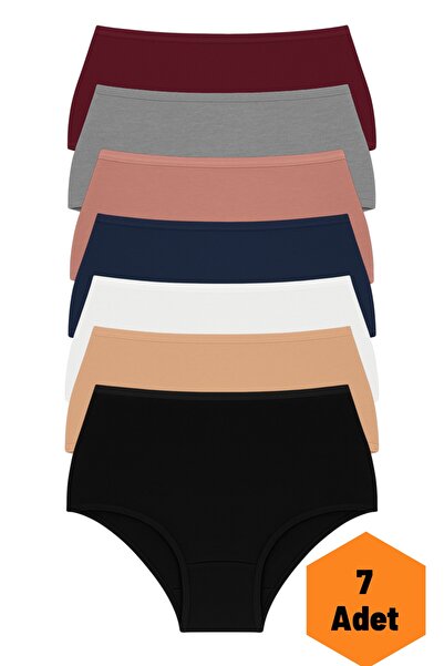 Aybome Women's 7-Piece High Waist Panties Cotton Stretch Fabric Stretchy Soft Fabric Hipster Panties