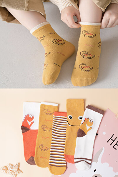 BGK 5 Pairs of Dinosaur Patterned Seasonal Children's Socks