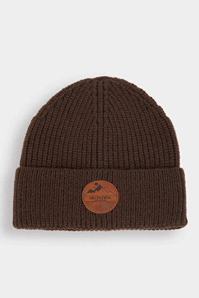 DeFacto U9173Azbn296 Brown Men's Woven Label Beret