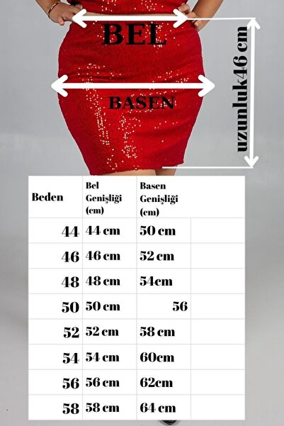 Truva XXL Εκθαμβωτική μπλούζα με κόκκινες παγιέτες και φούστα με πολυτελή επένδυση