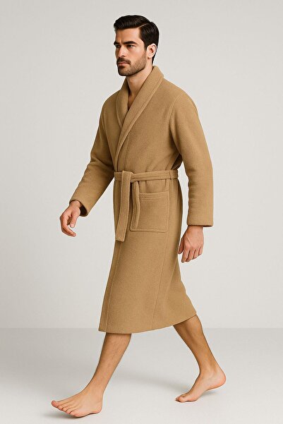 COTENCONCEPT Ανδρικό μπουρνούζι με γιακά σάλι μεγάλου μεγέθους