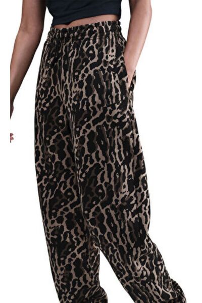 Nike Women's tracksuit bottoms w nsw phnx flc hr os aop pnt leopard print tracksuit bottoms