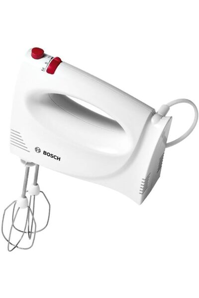 Bosch 300W Hand Mixer, 2 Speeds with Turbo, Stainless Steel Whisks, White