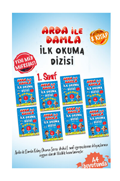 Damla Yayınevi Arda İle Damla İlk Okuma Dizsi 1.Sınıf Okuma Seti Maarif Model...